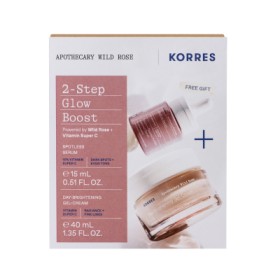 Korres Set 2 Step Glow Boost - Άγριο Τριαντάφυλλο Κρέμα-Gel Ημέρας 40ml με Δώρο Διφασικό Serum Λάμψης 15ml