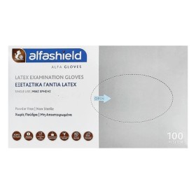 Alfashield Γάντια Λάτεξ Χωρίς Πούδρα Λευκά Large 100 Τεμάχια