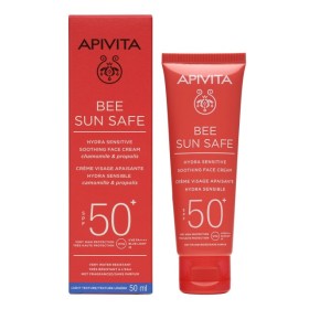 Apivita Bee Sun Safe Hydra Sensitive Soothing Face Cream SPF50+ 50ml - Αντηλιακή κρέμα προσώπου για ευαίσθητες επιδερμίδες