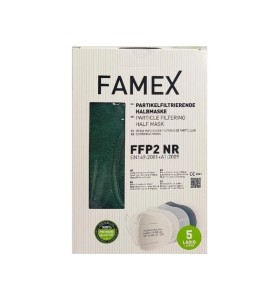 FAMEX Μάσκα προσώπου FFP2 KN95 Σκούρο Πράσινο Χρώμα 10τμχ.