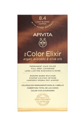 Apivita My Color Elixir – Βαφή μαλλιών χωρίς αμμωνία - 8.4 (Ξανθό ανοιχτό χάλκινο)