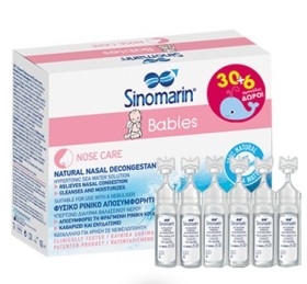 Sinomarin Babies Hypertonic Monodoses – Αμπούλες Μύτης 30+6 Δώρο 0+ Μηνών