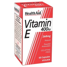 Health Aid Vitamin E 400iu 268mg 60caps - Συμπλήρωμα με Αντιοξειδωτικής Προστασίας από την Βιταμίνη Ε