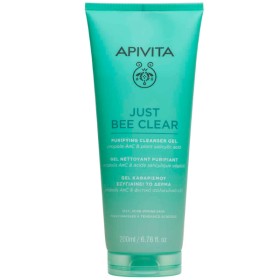 Apivita Just Bee Clear Gel 200ml - Καθαριστικό Τζέλ που Εξυγιαίνει το Δέρμα με propolis AmC & φυτικό σαλικυλικό οξύ