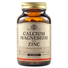 Solgar Calcium Magnesium Plus Zinc 100tabs – Συμπλήρωμα Διατροφής με Ασβέστιο, Μαγνήσιο & Ψευδάργυρο Συντελεί στην Καλή Υγεία των Οστών