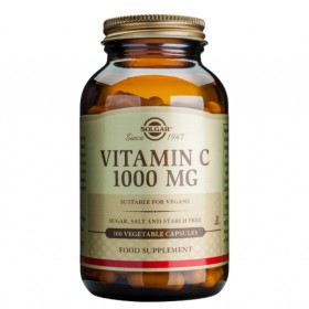 Solgar Vitamin C 1000mg – Για το Ανοσοποιητικό Σύστημα 100 Φυτικές κάψουλες