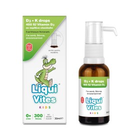 Vican Liqui Vites Kids D3 400IU + K Drops 30ml - Παιδικό Συμπλήρωμα Διατροφής για Οστά, Δόντια & Ανοσοποιητικό