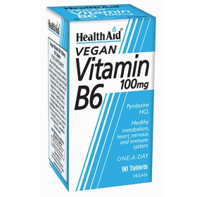 Health Aid Vitamin B6 Pyridoxine HCL 100mg 90 ταμπλέτες - Συμπλήρωμα με Αμινοξέα