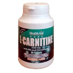 Health Aid L-Carnitine with Vitamin B6 & Chromium 30tabs – Συμπλήρωμα με Καρνιτίνη και Βιταμίνη Β6