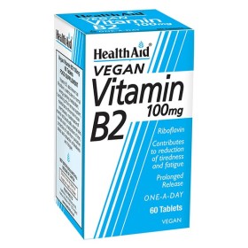 Health Aid Vitamin B2 Riboflavin 100mg 60tabs - Συμπλήρωμα με Βιταμίνη Β2