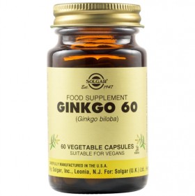 Solgar Ginkgo Biloba 60mg 60 φυτικές κάψουλες – Συμπλήρωμα διατροφής με αντιοξειδωτικές δράσεις