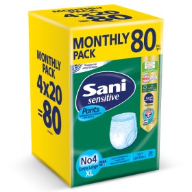Sani Sensitive Pants Extra Large No4 Ελαστικό Εσώρουχο Ακράτειας 4x20τμχ