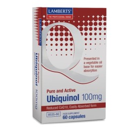 Lamberts Ubiquinol 100mg 60 Κάψουλες – Συμπλήρωμα διατροφής συνενζύμου Q10 ουμπικινόνη
