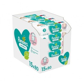 Pampers Baby Wipes Sensitive Promo Pack XXL – Μωρομάντηλα 15×80τμχ. Monthly Pack