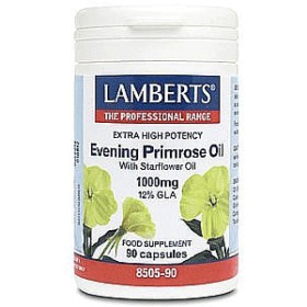 Lamberts Pure Evening Primrose Oil 1000mg 90 Κάψουλες - Ωμέγα 6 Συμπλήρωμα με Γ-Λινολεϊκό οξύ για Γυναίκες στην Εμμηνόπαυση