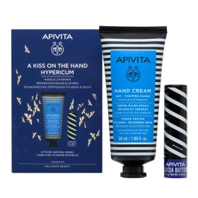 Apivita Promo Pack A Kiss On The Hand Hypericum - Κρέμα Χεριών για Ξηρά Σκασμένα Χέρια 50ml & Lipcare Βούτυρο Κακάο 4,4g SPF20