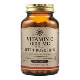 Solgar Vitamin C with Rose Hips 1000mg 100 ταμπλέτες - Συμπλήρωμα διατροφής με Βιταμίνη C από τον καρπό αγριοτριανταφυλλιάς