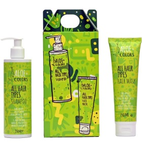 Aloe Colors Shampoo 250ml & Hair Mask 150+25ml Set for All Hair Types