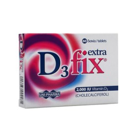Uni-Pharma D3 Fix Extra 2000iu Vitamin D3 60 ταμπλέτες - Βιταμίνη D3 για Διατήρηση της Ομοιόστασης του Ασβεστίου και Φωσφόρου