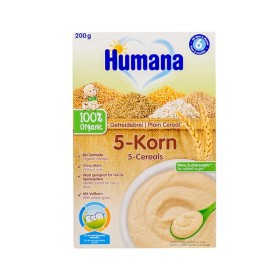 Humana Βιολογική κρέμα με 5 δημητριακά Χωρίς Γάλα 6+ Μηνών 200gr