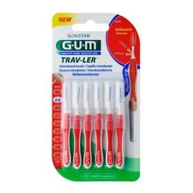 Gum 1314 Trav-ler Interdental Brush 0.8mm Red 6 τεμάχια - Κόκκινα Μεσοδόντια Βουρτσάκια