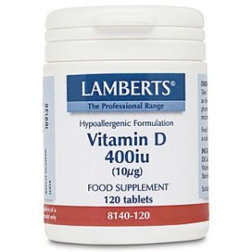 Lamberts Vitamin D3 400IU (10μg) – Συμπλήρωμα διατροφής βιταμίνης D3 120 Ταμπλέτες