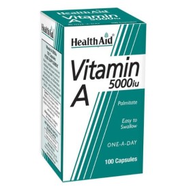 Health Aid Vitamin A 5000IU 100 κάψουλες - Συμπλήρωμα που Συμβάλλει στη Υγεία των Ματιών, του Δέρματος και των Οστών