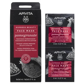 Apivita Express Beauty Pomegranate 2x8ml - Μάσκα Προσώπου με Ρόδι για Λάμψη & Αναζωογόνηση