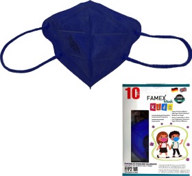 FAMEX Παιδική μάσκα προσώπου FFP2 NR Μπλε Navy Χρώμα 10τμχ.