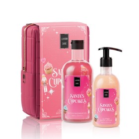 Lavish Care Santas Cupcakes Christmas Set Shower Gel 500ml & Body Lotion 300ml