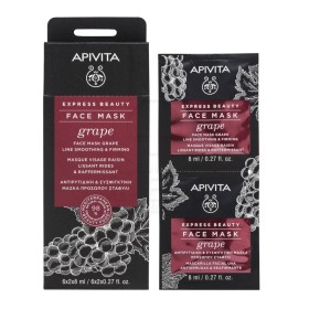 Apivita Express Beauty Grape 2x8ml - Μάσκα Προσώπου με Σταφύλι για Αντιγήρανση & Σύσφιξη