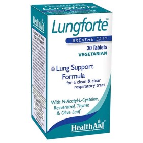 Health Aid Lungforte 30tabs – Συμπλήρωμα για τον Καθαρισμό και Προστασία της Αναπνευστικής Οδού