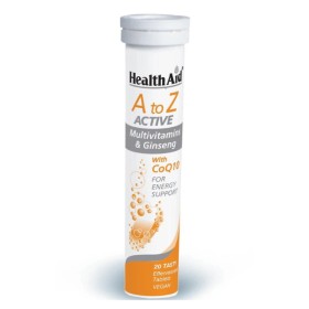 Health Aid A to Z Active Multivitamins, Ginseng CoQ10 20tabs – Συμπλήρωμα για Τόνωση και Ενέργεια