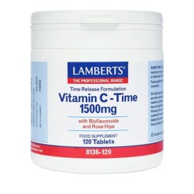 Lamberts Vitamin C 1500mg Time Release 120 Ταμπλέτες - Συμπλήρωμα διατροφής με βιταμίνη C