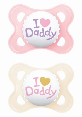 MAM Σετ Πιπίλες Ι Love Daddy Σιλικόνης 2-6 μηνών - Κορίτσι 2τμχ.