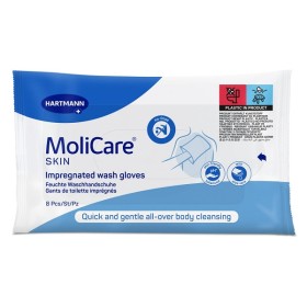 Hartmann Molicare Skin Impregnated Wash Gloves 8 τεμάχια - Γάντια Kαθαρισμού