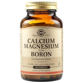 Solgar Calcium Magnesium Plus Boron 100 ταμπλέτες - Συμπλήρωμα Διατροφής με Μαγνήσιο, Βόριο και Ψευδάργυρο