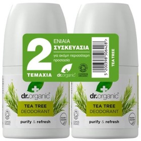 Doctor Organic Promo Tea Tree Deodorant Roll-On Double Pack 2x50ml