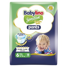 Babylino Pants Cotton Soft Unisex No6 Extra Large 13-18kg - Πάνες Βρακάκι Σχεδιασμένες με Βάση το Σύστημα Αγνής Φροντίδας 18τμχ.