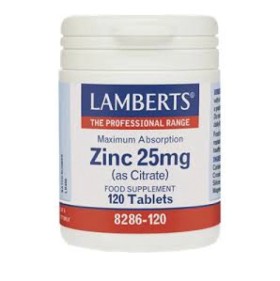 Lamberts Zinc Citrate 25mg 120 Ταμπλέτες – Συμπλήρωμα διατροφής με Ψευδάργυρο