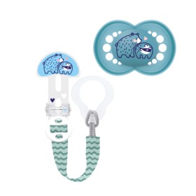 MAM Σετ Πιπίλα Original 6-16 μηνών & Clip it! Κορδέλα Στήριξης Αγόρι