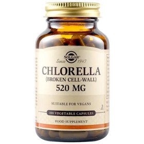 Solgar Chlorella 520mg 100veg.caps – Χλωρέλλα Συμπλήρωμα Διατροφής για Αποτοξίνωση & Τόνωση του Οργανισμού