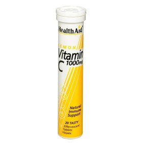 Health Aid Vitamin C 1000mg  20 ταμπλέτες - Συμπλήρωμα Βιταμίνη C με Γεύση Λεμόνι