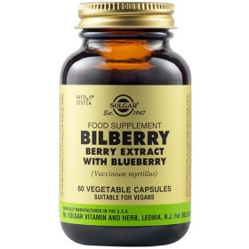 Solgar Bilberry Berry Extract with Blueberry Extract 60 κάψουλες – Συμπλήρωμα Διατροφής για Ενίσχυση της Όρασης