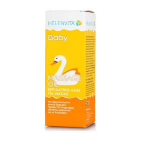Helenvita Baby Massage Oil Ενυδατικό Λάδι για Μασάζ 110ml - Φυσικό και Μεταξένιο Λάδι για Μασάζ