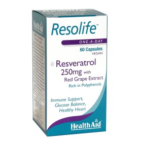 Health Aid Resolife Resveratrol 250mg 60caps – Συμπλήρωμα με Φυσική Ρεσβερατρόλη Αντιοξειδωτική και Αντιφλεγμονώδη Δράση