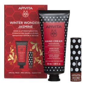 Apivita Promo Winter Wonders Jasmine Hand Cream 50ml & Lipcare 4,4gr - Ενυδατική Κρέμα Χεριών με Γιασεμί & Lipcare με Κάστανο