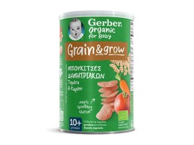 Gerber Organic Grain & Grow Μπουκίτσες Δημητριακών με Τομάτα και Καρότο 10+ Μηνών 35g
