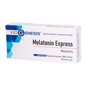 Viogenesis Melatonin Express 30 ταμπλέτες - Συμπλήρωμα Διατροφής για τον Ύπνο με Μελατονίνη