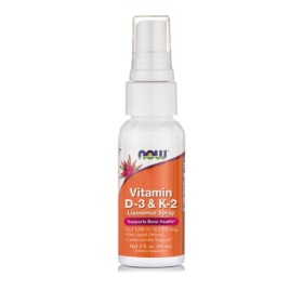 Now Foods D3 1000IU & Vitamin Κ 100mcg Liposomal Spray 59ml – Συμπλήρωμα διατροφής για την υγεία οστών, δοντιών & καρδιαγγειακού συστήματος